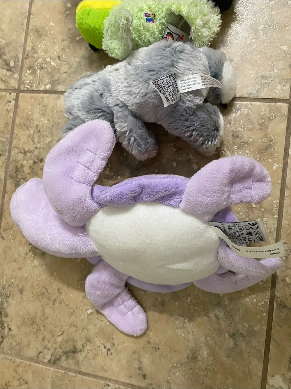 Lot of 6 Ganz Webkinz & Lil'Kinz Plush Toys Turtle, Bear, Koala, Elephants Bird